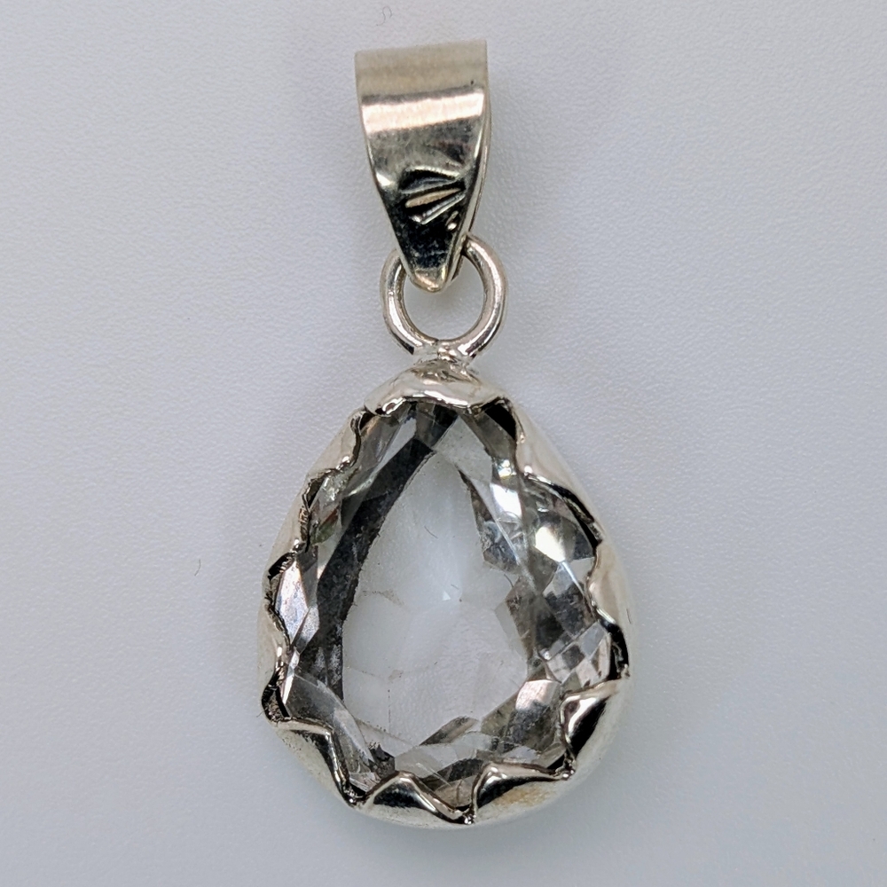 Clear Quartz Pendant S925 Sterling Silver Pendant